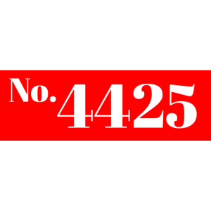 Red house number sign