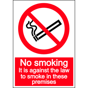 No smoking in these premises - portrait sign