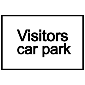Visitors car park - white sign