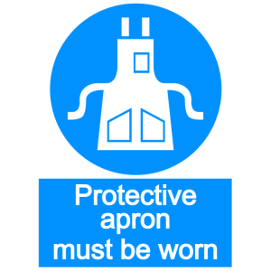 Protective apron must be worn - portrait sign