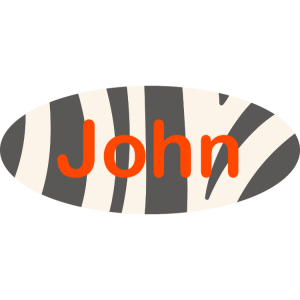 Rounded name tag - animal print