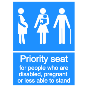 Priority seat - portrait sticker