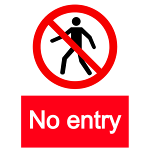 No entry with man sign