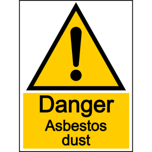 Danger asbestos dust - portrait sign