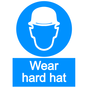 Wear hard hat - portrait sign