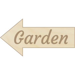 Wooden arrow garden sign