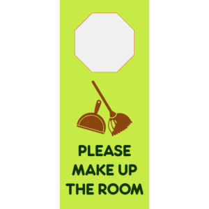 Make up the room - printed plastic - door hanger