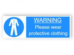 Warning - Please wear protective clothing - landscape sticker