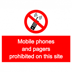 Mobile phones and pagers are prohibited sign