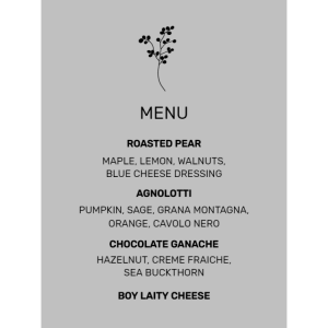 Silver menu