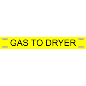 Gas to dryer - gas pipe marking