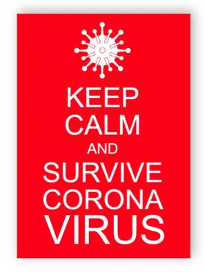 Keep calm and survive coronavirus - sticker
