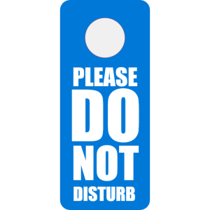 Do not disturb - blue door hanger