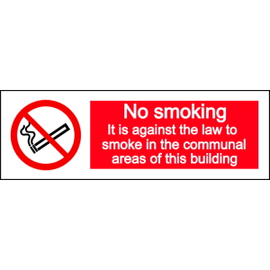 No smoking in communal area - landscape sign