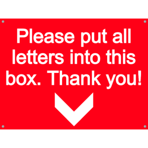 Letterbox plate - please put letters