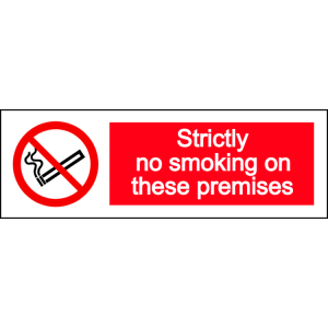 Strictly no smoking on these premises - landscape sign