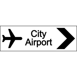 City airport sign