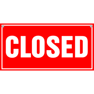 Closed sign - red