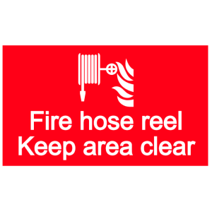 Fire hose reel - keep area clear sign
