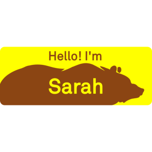 Name tag with bear