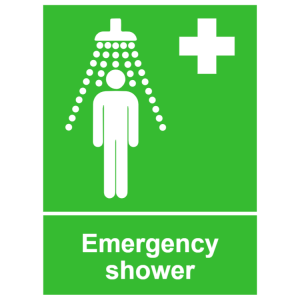 Emergency shower sign