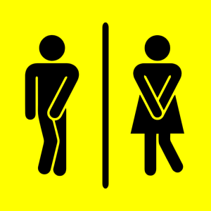 Yellow toilet sign