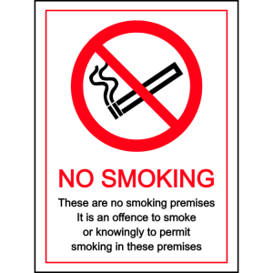 No smoking - these are smoking premises - portrait sign