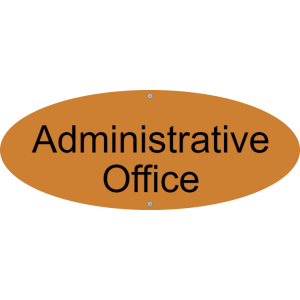 Matte gold administrative office sign