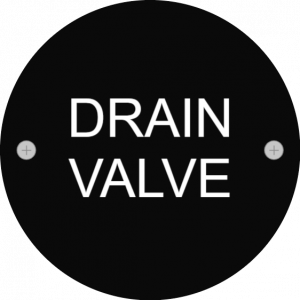 Drain valve - black round tag
