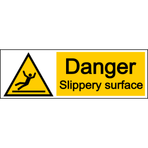 Danger slippery surface - landscape sign