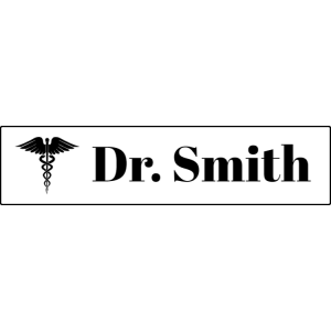 White name plate for doctor