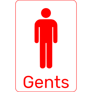 Red toilet sign - Gents