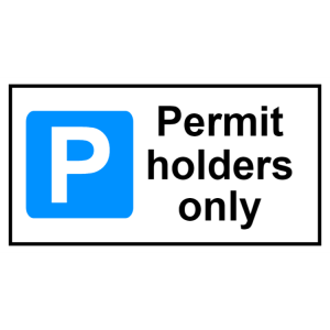 Parking place reserved for permit holders sign