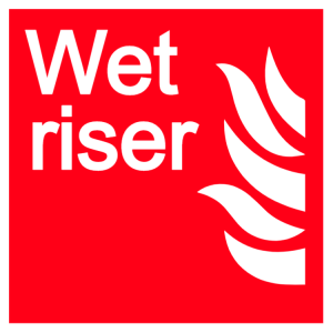 Wet riser sign