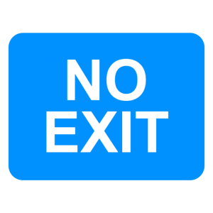 Exit from a car park, private access road or property from a public road not allowed sign