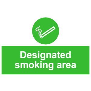 Designated smoking area sign 1