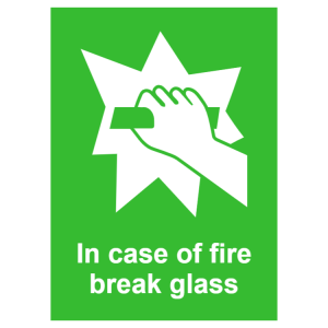 Fire Exit Sticker Plastic Sign Turn to Open Emergency Exit Break Glass 