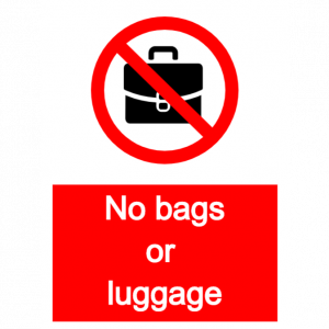 No bags or luggage sign