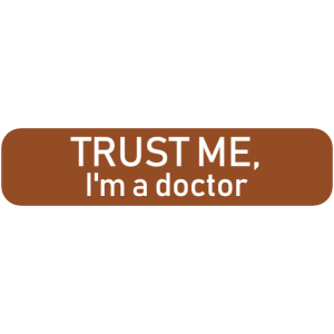 Funny brown name plate for doctor