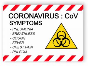 Coronavirus, CoV, symptoms - sticker