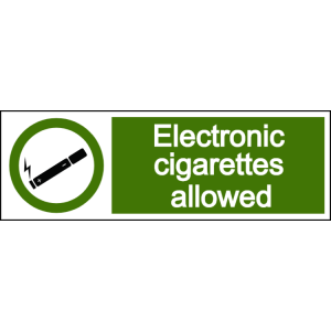 Electronic cigarettes allowed - landscape sign