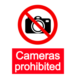 Cameras prohibited sign