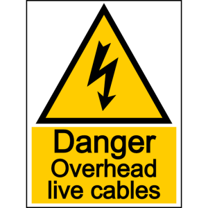 Danger - overheard live cables sign